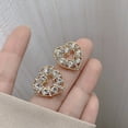 thumbnail image 2 of GHSOHS Flat Back Earrings Fashion Temperament Cutout Diamond Heart Earrings for Women Jewelry Gifts Gold Earrings Party Jewelry Gift White Earrings for Women Fashion Earings Ear Ring, 2 of 8