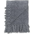 thumbnail image 3 of Saro Lifestyle Fringe Design Chenille Throw Blanket Grey, 3 of 4