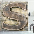 thumbnail image 1 of Ambesonne Letter S Shower Curtain, Wooden Block S Font, 69"Wx84"L, Pale Yellow Tan Grey, 1 of 3