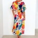 thumbnail image 4 of Vestido Corto de Verano con Cuello en V de Manga Corta Impreso, Vestido de Moda Casual para Mujeres, 4 of 5