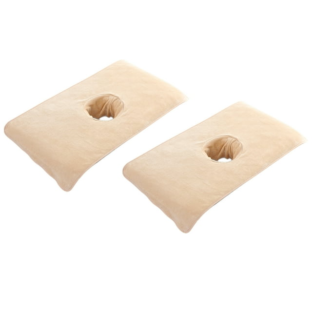 Guardoinrt Ensemble de 2 Pcs Housse de Lit de Beauté Spa Serviette 2 Pcs en Peluche Douce Housse de Table de Massage avec Trou pour le Visage Table de Massage