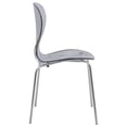 thumbnail image 3 of Modern Side Chairs - Set of 2 - Transparent Accent Dining Chairs - Chrome Base - Stylish & Lightweight, 3 of 9