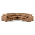 thumbnail image 1 of Meridian Furniture Sectionnel Modulaire en L en Cuir Végane Indulge, Orange, 1 of 10