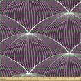 thumbnail image 2 of Ambesonne Art Deco Fabric by the Yard Upholstery, Striped Shapes Lines Art, 5 Yards, Purple and White, 2 of 5