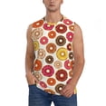 thumbnail image 3 of Uemuo Donut Pattern Men's Sleeveless T-Shirt,Muscle Athletic Tank Top, Moisture-wicking Quick-dry Breathable Classic Tee Top for Gym Run Outdoor Sports-Small, 3 of 8