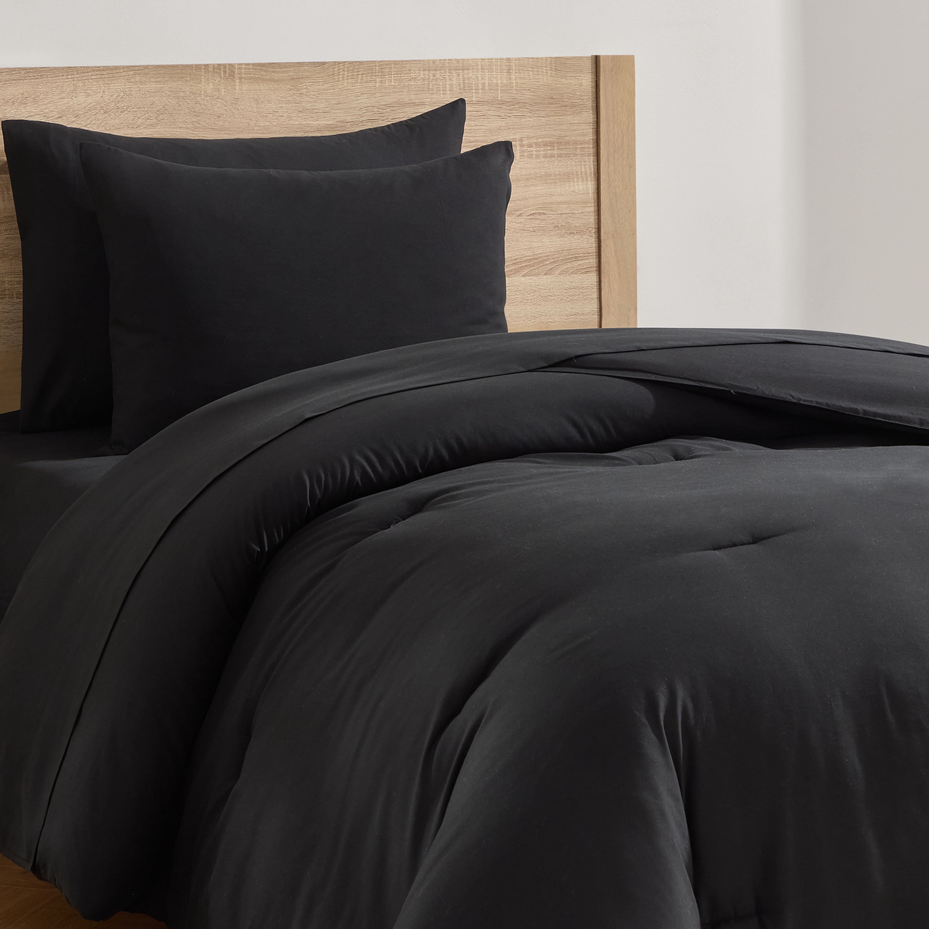 LammaLoe Twin Comforter Sets, 5 Piece Bed in a Bag, Ultra Soft Bedding Comforter Set with Sheets, All Season Bed Set, Black