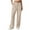 Beige, variant on Plus Size Pants Solid Straight Wide Leg Chino Pants With Pocket Plus Size Relaxed Fit Casual Pants Women Summer Beige S