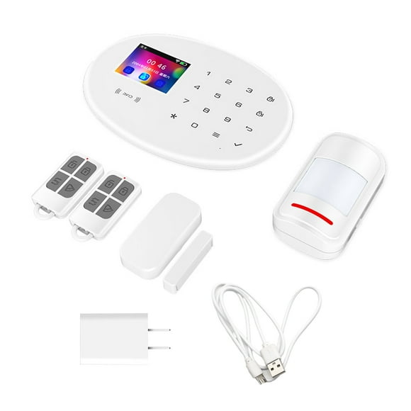 Fawoonu Smart GSM Alarm System with TFT Color Screen, 4G+WiFi Connectivity, 99 Defense Zones, Remote Control, and Wireless Sensors for Home Security (Battery Not Included, US Standard)