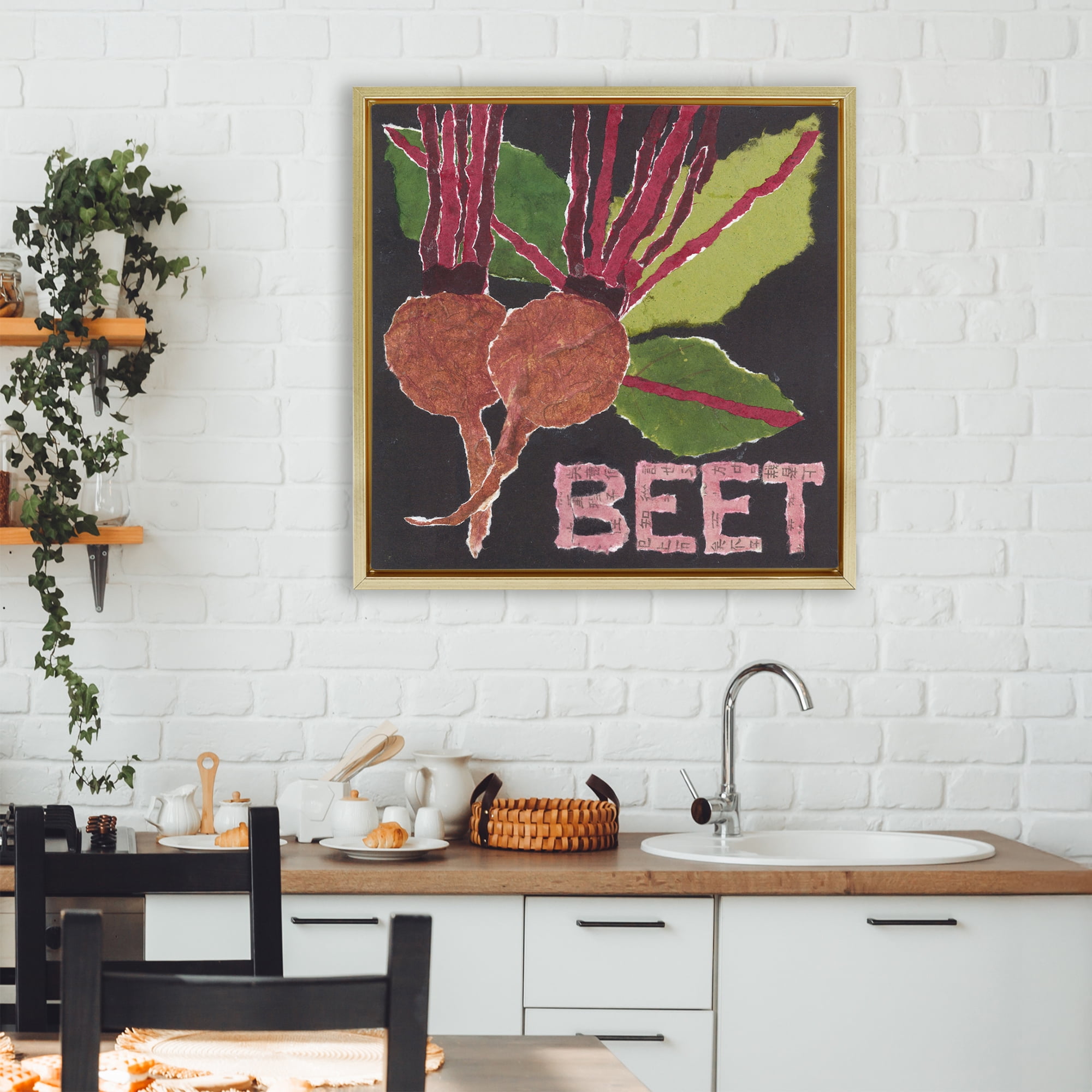 Stupell Industries Beets Root Vegetable Gold Framed Floater Canvas Wall Art, design by Nancy Overton