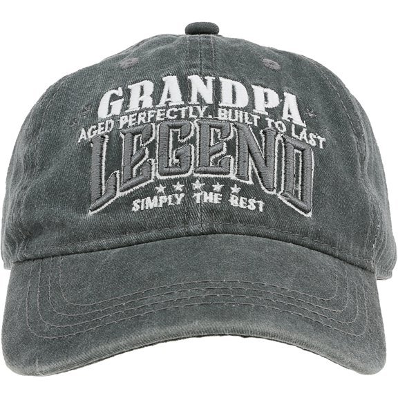 Pavilion Gift Company - Grandpa - Dark Gray Washed Cotton Twill Hat