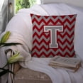 thumbnail image 3 of Carolines Treasures CJ1043-TPW1414 Letter T Chevron Crimson & Grey Fabric Decorative Pillow, 3 of 4