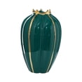 thumbnail image 1 of Jarrón de cerámica moderno para flores, decoración esmaltada, maceta decorativa para escritorio Verde 30x8x11.5cm, 1 of 9