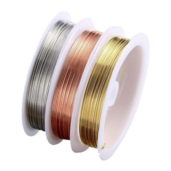 Jewelry Wire, 3 Spools 0.3mm Thin Craft Wire, 15m/spool Craft Wire, Copper Wire Spool for Jewelry Making, Jewelry Making Wire for Crafts and Jewelry Making