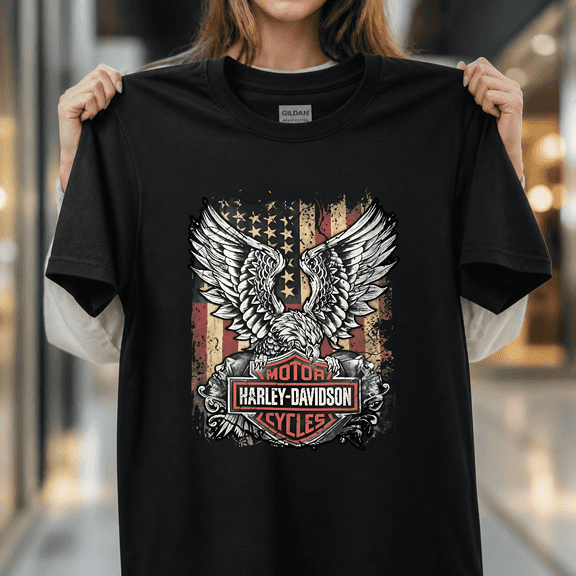 Harley-Davidson Custom Freedom Motorcycle Rider American Classic Brand Unisex T-Shirt V17335, S - 5XL
