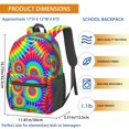 thumbnail image 3 of Red and Green Tie Dye Pattern 17" Waterproof Oxford School Backpacks for Teens, S-Shape Padded Straps, for School, Travel, Hiking, Camping, 3 of 5
