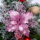 thumbnail image 2 of Cateissary 10 piezas de flores artificiales de Navidad, flor de Pascua con purpurina, flor falsa reutilizable, manualidades DIY, fiesta de boda, Año Nuevo Kits de decoración para fiestas rosa Cateissary HA008610-07, 2 of 6