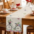 thumbnail image 5 of Table Runner - 48 Inch Long, Farmhouse Spring Kitchen Dining Table Runner Dresser Scarves, Retro Bicycles Flowers Vines Butterfly Farmhouse Decor for Coffee Tables Wedding Party Banquet, 5 of 8