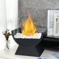 thumbnail image 3 of Decorative Large Metal Tabletop Fire Pits Portable Bio Ethanol Ventless Fireplace for Indoor Outdoor Use(Black), 3 of 9