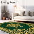 thumbnail image 2 of ODIKA 8'x10' Machine Washable Non-Slip Area Rug, Magical Fairytale Beast Medallion with Ornate Nature High Traffic Rug, Green, 725481, 2 of 7