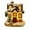 Orange, variant on Cheapark Mini Light-Up Resin Snowhouse - Battery-Operated Collectible Miniature Building for Bedroom, Table & Holiday Home Displays