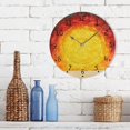 thumbnail image 3 of Orange Autumn Landscape Round Wall Clock Silent Battery Operated Home Decor for Living Room Bedroom, 3 of 7
