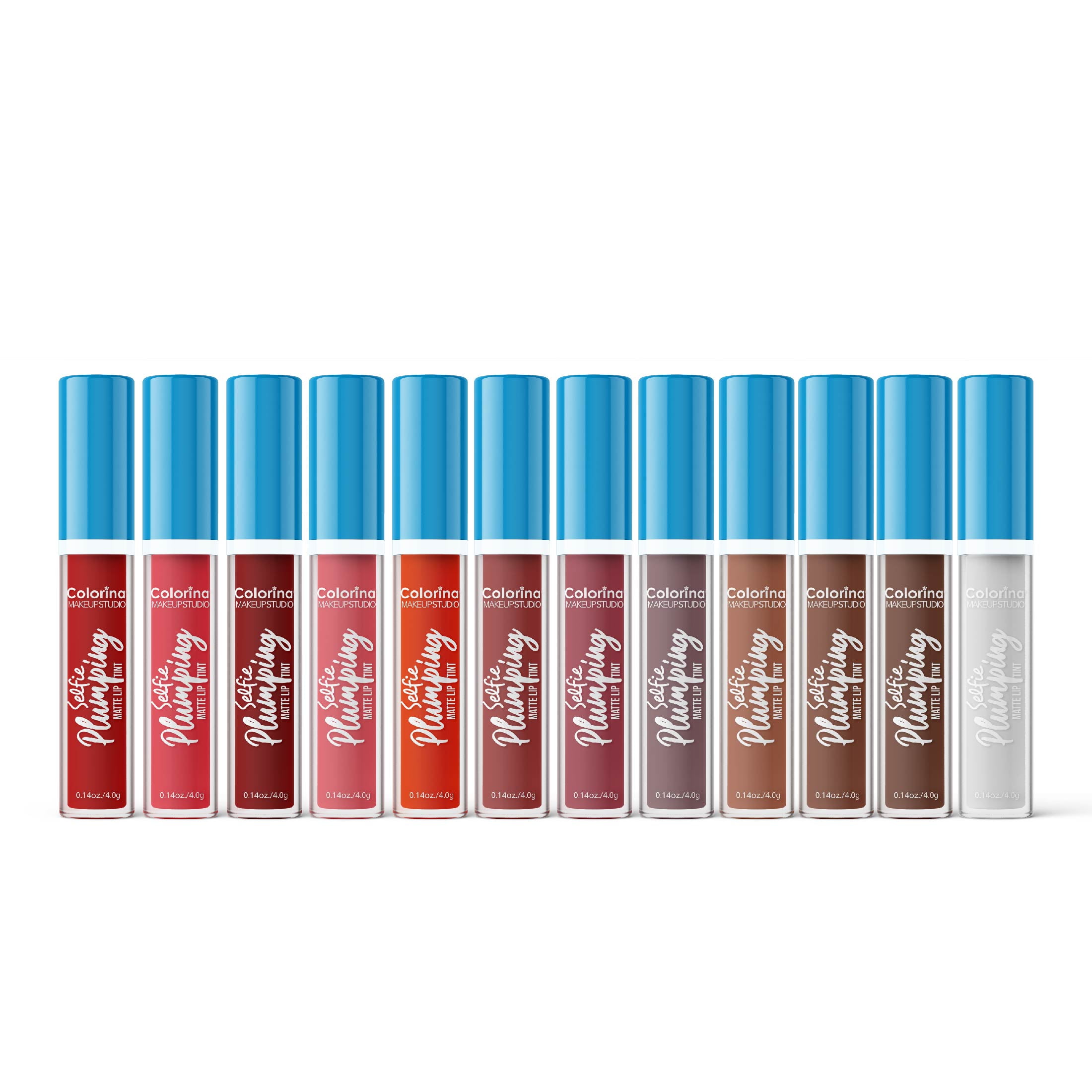 Colorina Makeup Studio Selfie Face Collection Plumping Matte Lip Tint 02 Real Red 0.14 oz