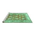 thumbnail image 2 of Ahgly Company Machine Washable Indoor Rectangle Oriental Turquoise Blue Traditional Area Rugs, 5' x 8', 2 of 4