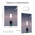 thumbnail image 3 of DouZhe 1-Gang Toggle Switch Wallplate, Fantasy Planet Stars Girl Cat Decorative Wall Plates, 3 of 7