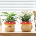thumbnail image 3 of Cute Belly Mushroom Planter, Colorful Unique Succulent Pots with Drainage, Rainbow Small Body Flower Pots for Plants A, 3 of 5