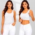 thumbnail image 2 of WAYUTE Tank Tops for Women with Built in Bras Wireless Camisole Top Seamless Slim Fit Solid Color Breathable Layering Top,White,6XL, 2 of 4