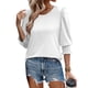 thumbnail image 2 of Top boho,Blusa informal para mujer, manga 3/4 con puños fruncidos, tejido de poliéster, ideal para uso diario, sopatenor, 2 of 9