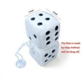 thumbnail image 6 of 1 Pair of Retro Square Mirror Hanging Couple Fuzzy Plush Dice with Dots For Car Interior Ornament Decoration, 6 of 6