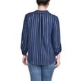 thumbnail image 3 of Petite Long Sleeve Foil Striped Blouse, 3 of 3