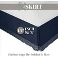 thumbnail image 3 of Mocassi Lace Bed Skirt 15inch Drop, 1500 Thread Count Quality, Sophisticated Design for a Vintage Look- Easy Care and Wrinkle Resistant, King, Navy, 3 of 5