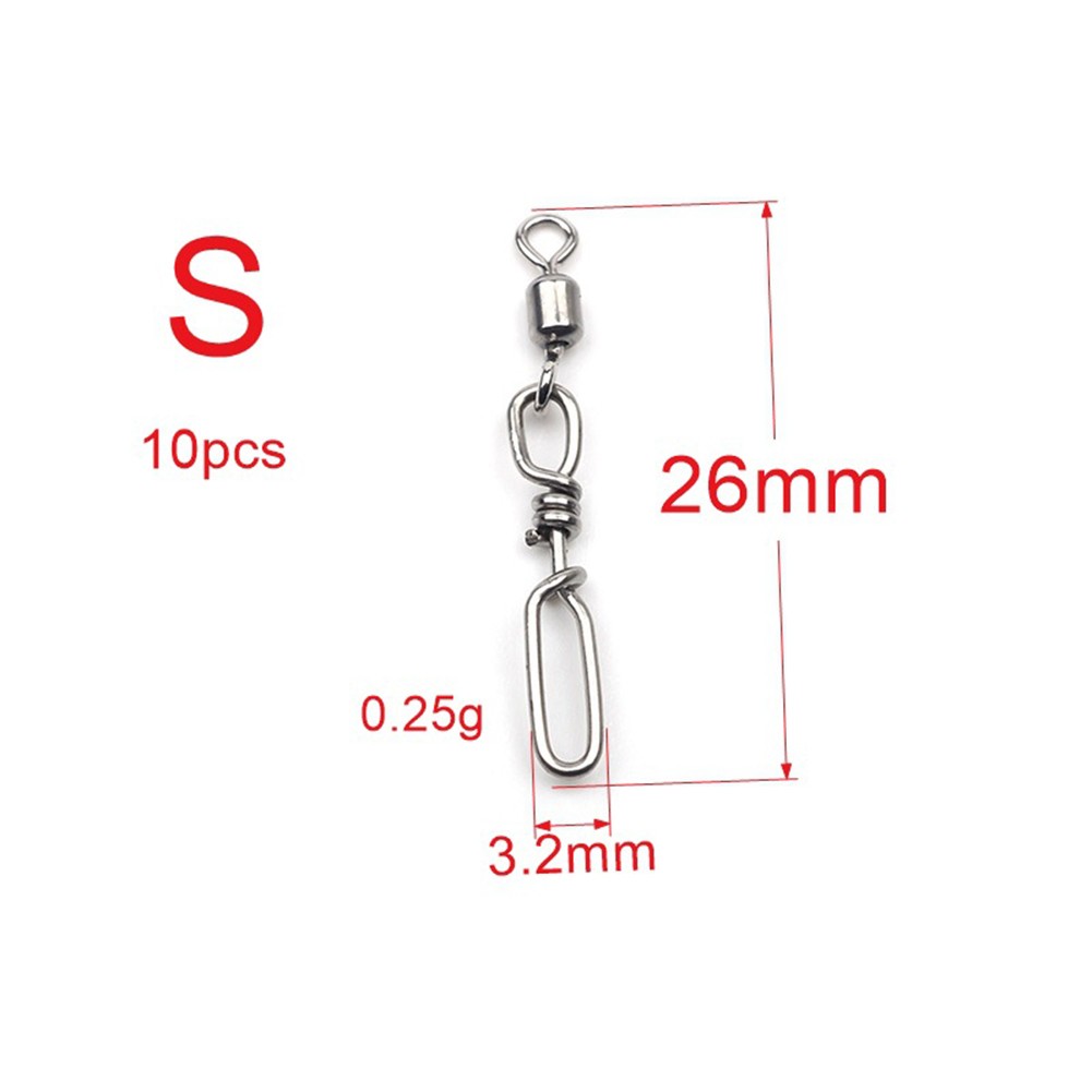 10pcs Long Line Clip Snap With Rolling Swivel & Lock Snap Connector