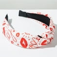 thumbnail image 4 of Minjewel Valentine's Day Heart Printed Fabric Knot Headband for Women, Sweet & Versatile Party Hair Accessory, Daily Wear for Holidays & Celebrations,A, 4 of 5