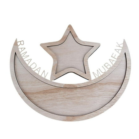 

IMSHIE Eid Trays Eid Mubarak Wooden Moon Star Shape Dessert Trays Ramadan Serving Trays Tableware Decorations For Home Dessert Pastry Display Platter for Parties Weddings Decorations superior