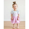 thumbnail image 4 of BemeyourBBs Toddler Girls Birthday Outfits Letter Bow Embroidery T-Shirts Shorts, 4 of 9
