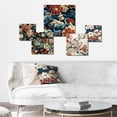 thumbnail image 2 of Designart "Asian Floral Artistry" Floral Wall Art Set Of 5 - Beige Oriental Wall Living Room Decor Set, 2 of 6