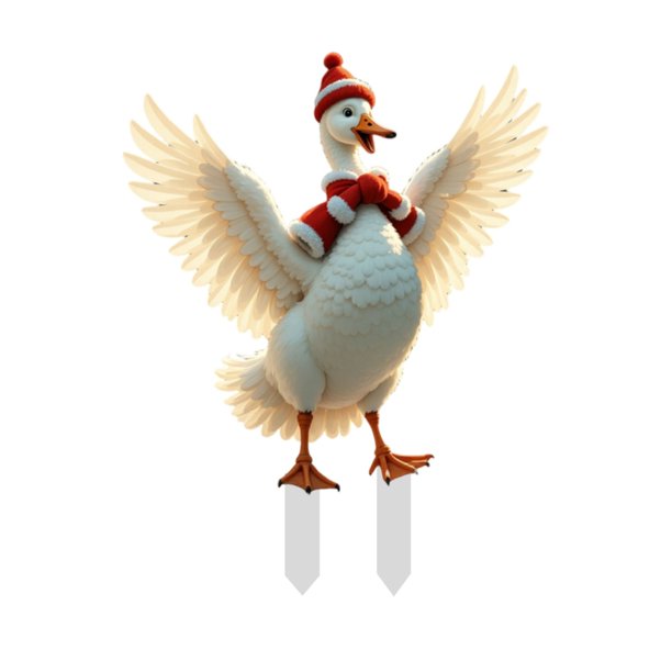 Adorno Navideño De Animal Para Jardín Exterior: Pollo Adorno Navideño De Animal Para Exteriores: Pollo Adorno Navideño De Animal En Acrílico 2D 1