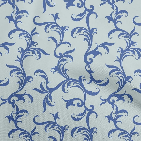 oneOone Cotton Cambric Sky Blue Fabric Asian Baroque Fabric For Sewing Printed Craft Fabric By The Yard 42 Inch Wide