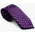 thumbnail image 4 of Scott Allan Mens Purple Dot Tie for Men | Standard Size Necktie 3.3" at Tip | Purple Wedding Ties for Groom, 4 of 5
