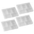 thumbnail image 3 of Toyvian Set of 4 Clear Plastic Storage Boxes with Dividers for Organizing Cosmetic Accessories and Small Hardware Parts, 3 of 8