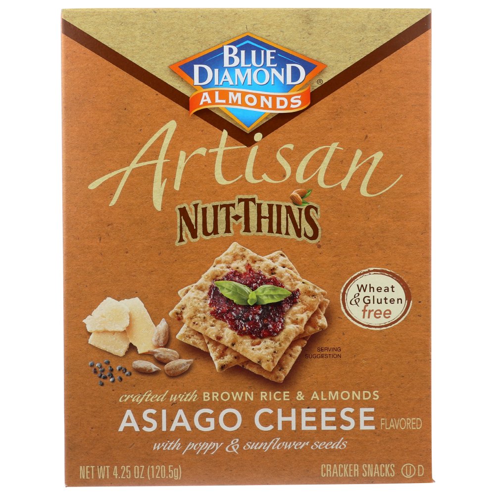 Blue Diamond Nut Thin Crackers Asiago Cheese, 4.25 Oz
