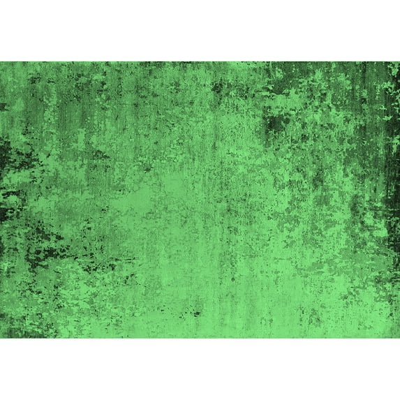 Ahgly Company Indoor Rectangle Oriental Emerald Green Industrial Area Rugs, 5' x 8'