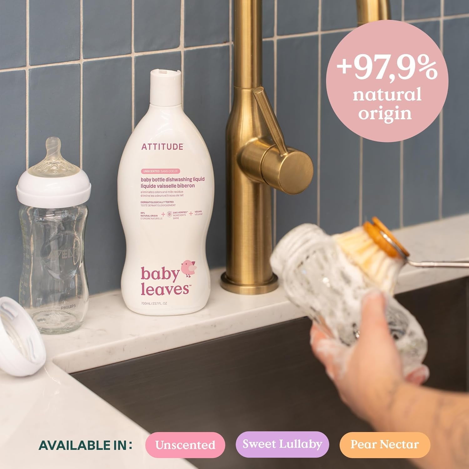 Attitude Eco Baby Baby Bottle & Dishwashing Liquid - 23.7 fl oz Pack of 3