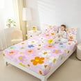 thumbnail image 4 of Feelyou Flower Floral Women Full Size Sheets, Pink Cherry Blossoms Bed Sheets, Modern Fashion Style Sheet Sets, Super Cozy Room Decor, 4 Pieces, 4 of 7
