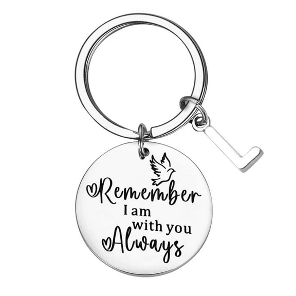 Stainless Steel Remember I Am With You Always Keychain Engraved Gift for Family Mother Father Wife Husband