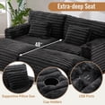 thumbnail image 3 of 83.5" Oversized Chaise Lounge Sofa with USB Ports and Cup Holders, Upholstered Sleeper Sofa with Two Supportive Pillows, 2 Seat Comfy Couch Sofa for Living Room, Black, 3 of 9