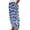 A-Blue858, variant on XIAOCHA Men's Striped Side Button Pants Elastic Waist Trousers Breathable Vertical Stripe Vacation Casual Slacks